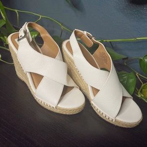 Apt. 9 White Sandal Wedge Espadrilles